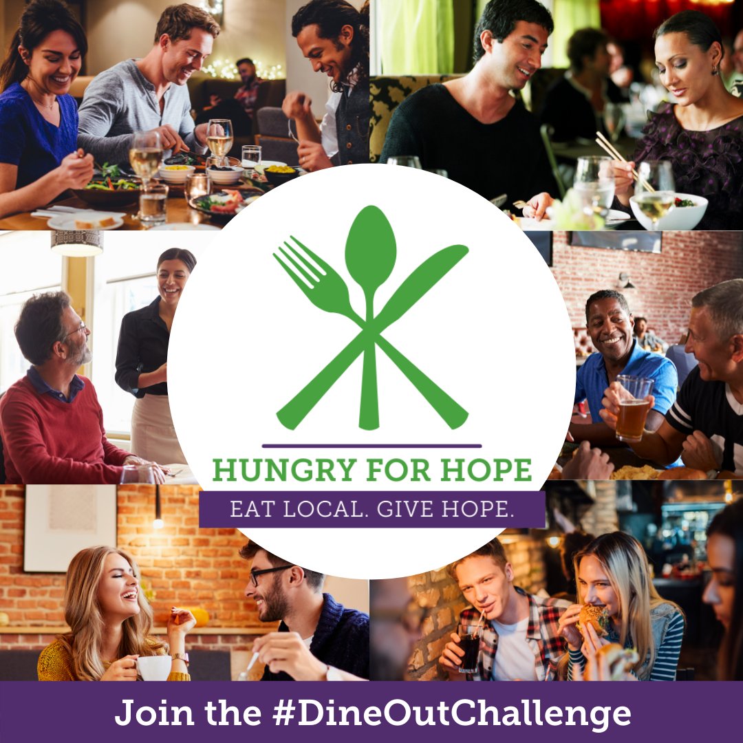 As part of Hungry for Hope, we are asking you to join the #DineOutChallenge! 

Participate by tagging your photos with #DineOutChallenge and #HungryForHope to help support our local #HopeduJour partners during the month of June! #EatLocal #GiveHope