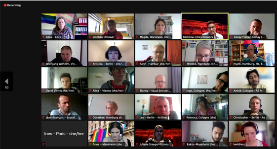CorkLGBTweek's tweet photo. Lots of great interactions, discussions and sharing among @RainbowcitiesO #LGBTIPolicy #Europe4Citizens #pridemonth. Thanks everyone @JulianeSteeger @manuelrvqz delighted to represent @corkcitycouncil #LGBTInterAgency and #Ireland @KieranO33406345 @AilsaSpindler @Siobhan_ODowd https://t.co/a0EOO26tOe