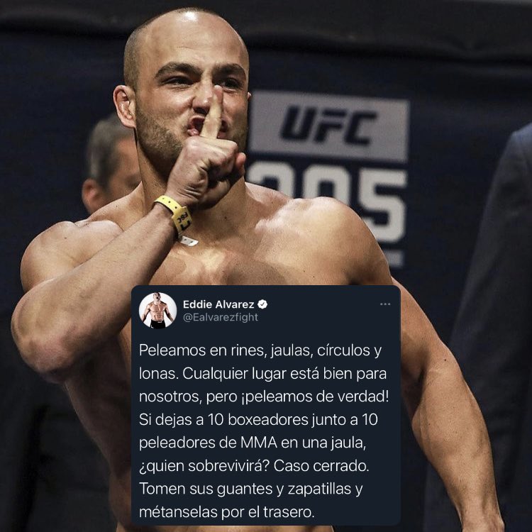 🗣¡FIN DE LA DISCUSIÓN🤫!

"The Underground King", <a href="/Ealvarezfight/">Eddie Alvarez</a> 🇺🇸, dio su opinión sobre la comparación del Boxeo 🥊 y las MMA 🥋🤼👊, y los crossovers entre ambos deportes.

👉 ¿ESTÁN DE ACUERDO CON EL EX CAMPEÓN DE UFC❓