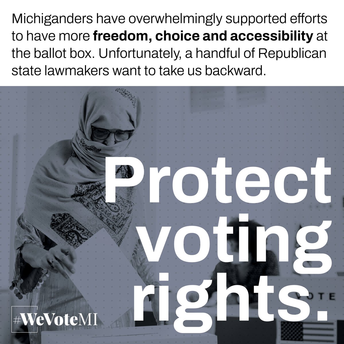 MichiganUnited's tweet photo. We'll you're wondering what's wrong with having an ID. When you register to vote, you've already proven your identity. Many of the people who vote absentee are homebound, elderly, or limited-income individuals.
#WeVoteMI https://t.co/jbfZjZVjsH