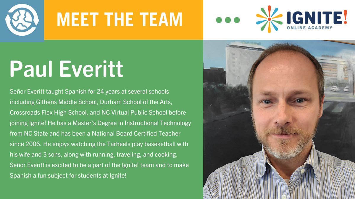 IgniteOnlineDPS's tweet image. Want to meet more Ignite! teachers? Welcome some of our newest high school team members teaching Math, Spanish, and History. Check out their impressive accomplishments!! #IgniteTheFuture