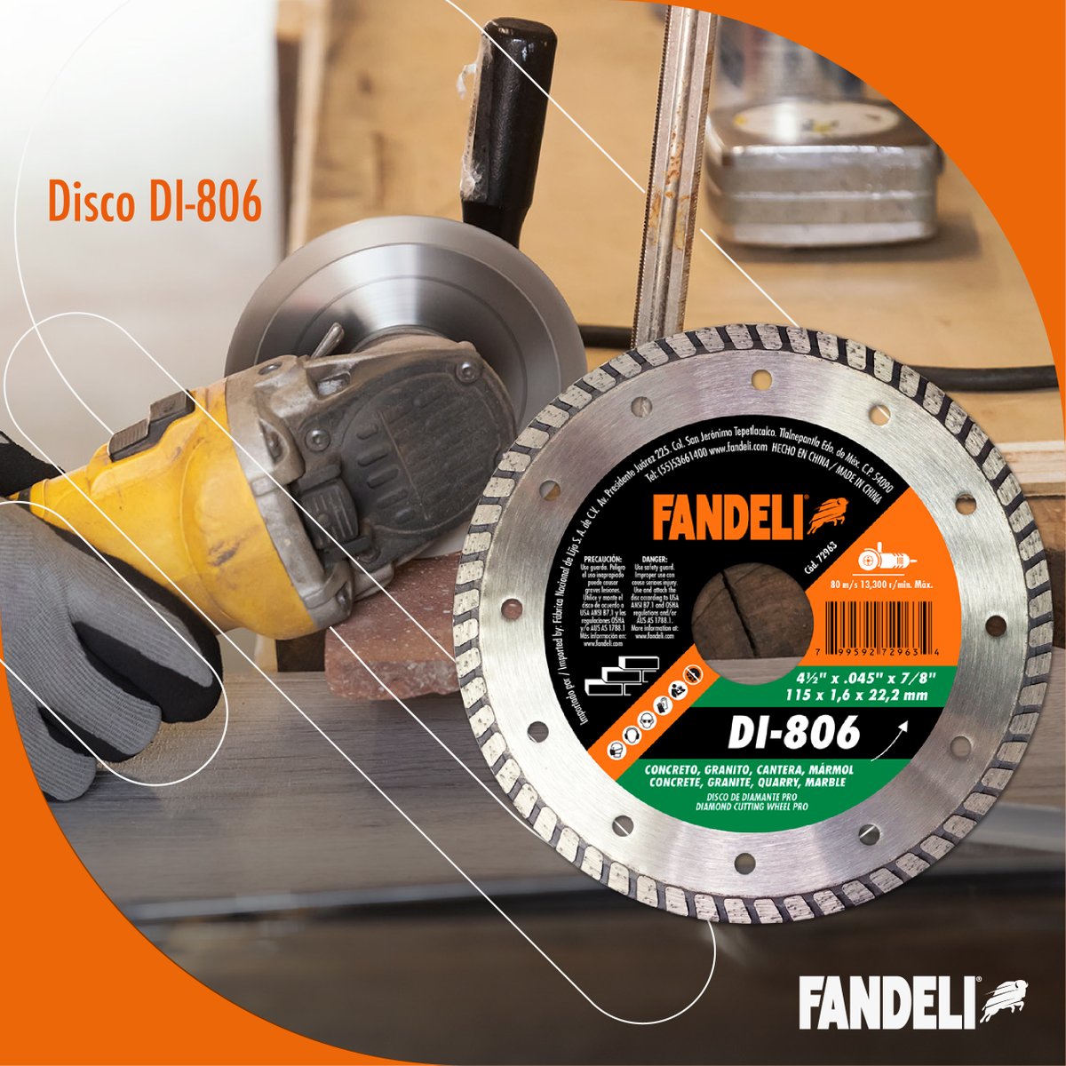FandeliMexico's tweet photo. Logra máxima velocidad de corte y evita el despostillado con el Disco Diamante Turbo DI-806.
.
.
.
#DiscosDiamante #Abrasivos #Fandeli #PoderFandeli https://t.co/yWRqbaV2jU