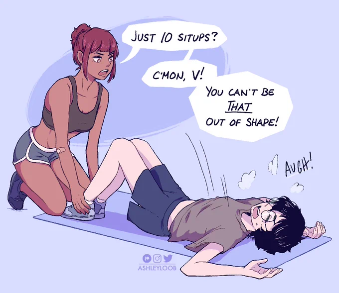 fitness isn't really V's thing 