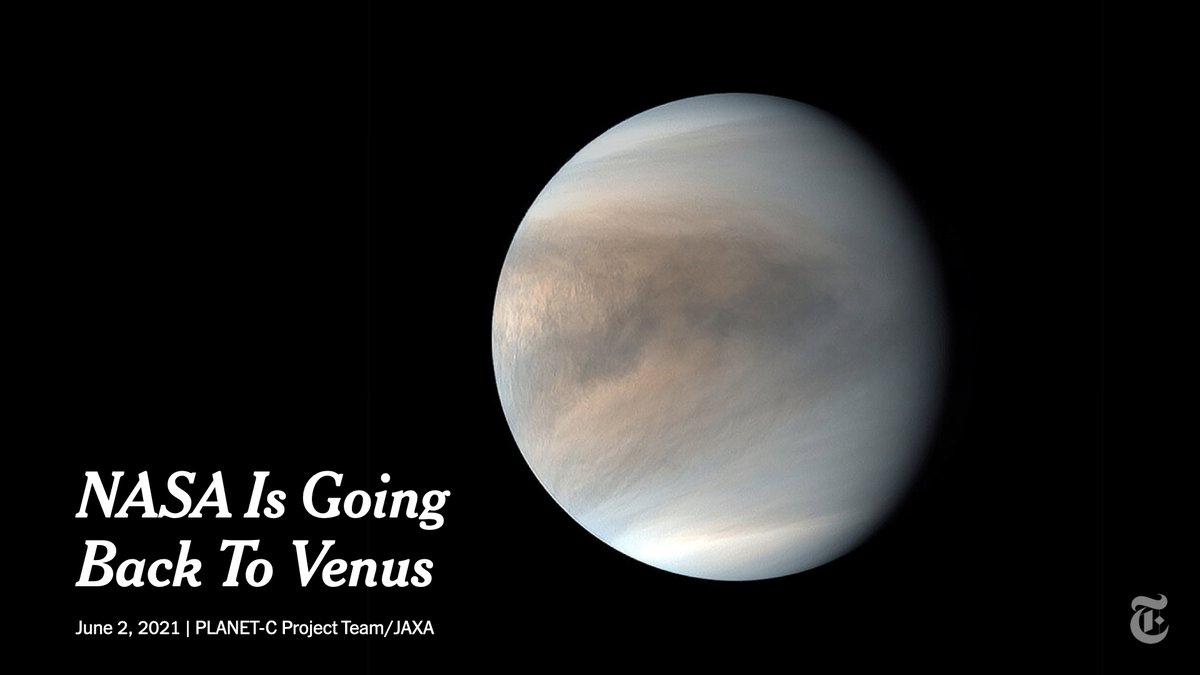 nytimes's tweet photo. Breaking News: NASA is finally going back to Venus, for the first time in more than three decades. And a second time too. The agency announced two new space missions to study the planet’s atmosphere and surface. https://t.co/0Ea42jHGas https://t.co/t51via0fgP