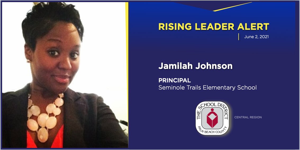 pbcsd's tweet photo. Congratulations to Jamilah Johnson @AP_Jamilah on her promotion from assistant principal at @indianpineses to principal of @SeminoleTrails! https://t.co/Y616dBtg33