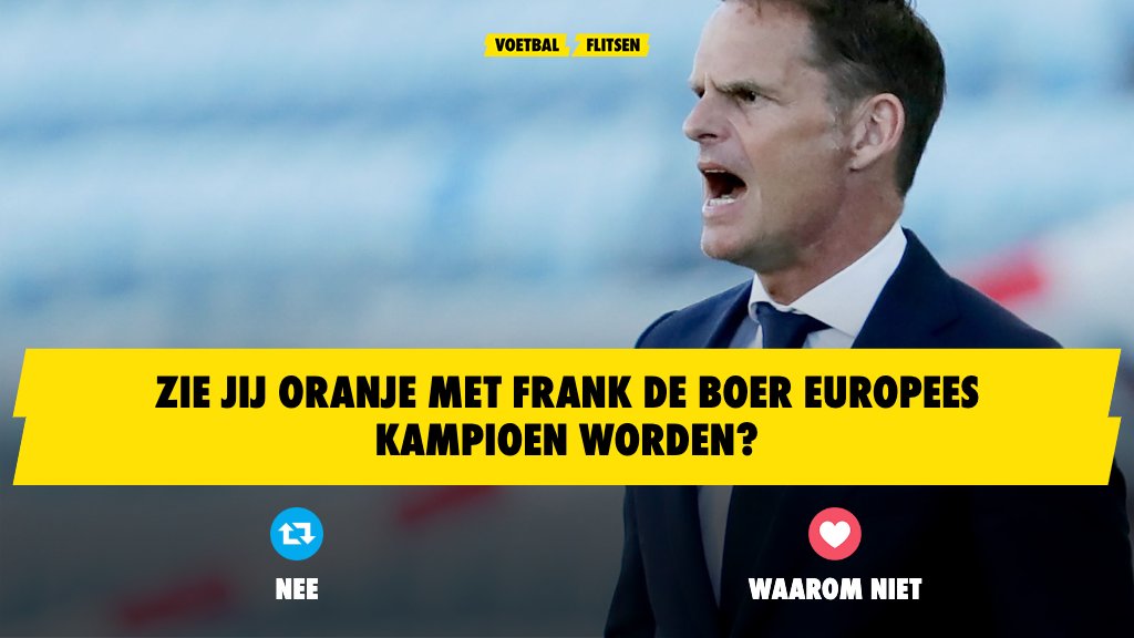 FCVideoNED's tweet photo. Zie jij dit #Oranje met Frank de Boer als bondscoach Europees kampioen worden? #nedsco #nedsco 
#Euro2021 #ek2021 https://t.co/88pzQvAGUi