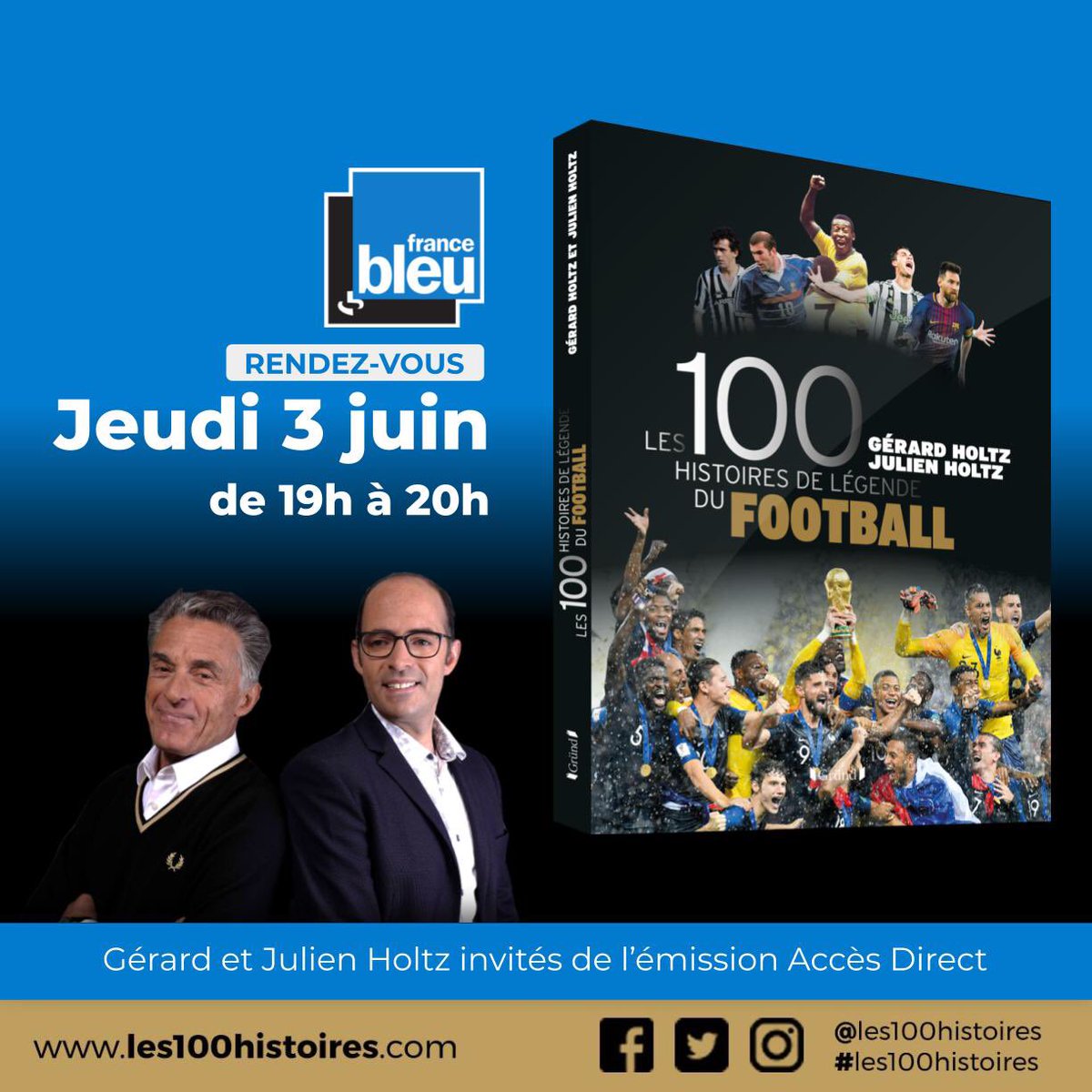 [RENDEZ-VOUS] Les bleus se préparent à l’Euro, vous aussi révisez vos classiques sur l’Histoire du Football ! On en parle ce jeudi sur <a href="/francebleu/">Guédon Laurent</a> de 19h à 20h #gerardholtz <a href="/julienholtz/">Julien HOLTZ</a> #football #euro2020 @olo_editions <a href="/editionsgrund/">Editions Gründ</a>