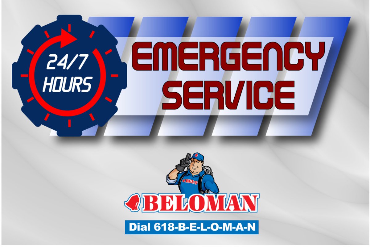 YEP! You read that right! No matter if our office is closed and it's after normal business hours - Team BELOMAN can still be contacted to conquer your emergency service. #BELOMAN #EmergencyService

☎: (618) B-E-L-O-M-A-N
💻: beloman.com