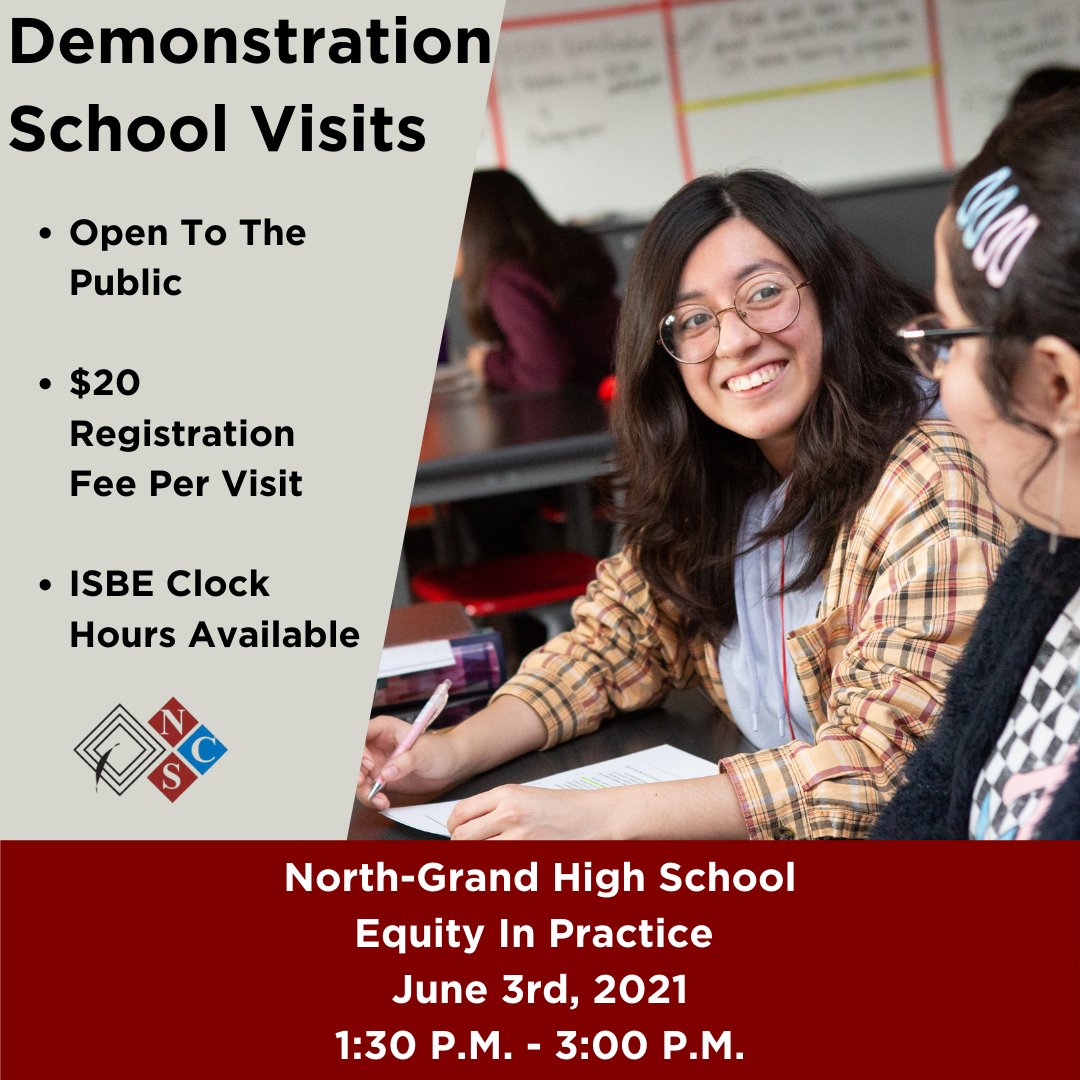 NCSChicago's tweet photo. Tomorrow, see the work in-action at North-Grand High School. The focus is on "Equity in Practice" in order to produce positive high school outcomes​ for BIYOC (Black Indigenous Youth Of Color).

#NCSChicago #FreshmanSuccess #OnTrack2Graduate https://t.co/vCVyvFaBOX