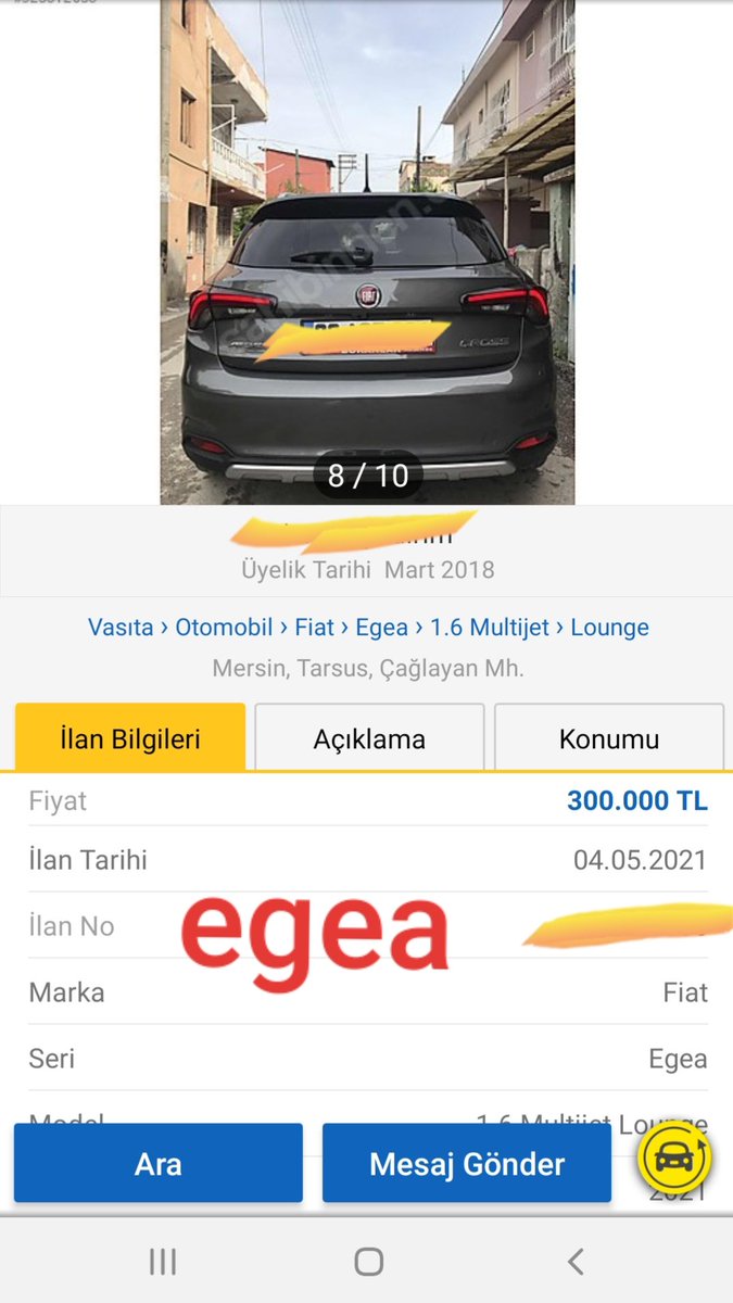 Döviz kuru ve fahiş vergiler sonucu
#egea 300 bin TL olmuş.
#Aracfiyatları 
#ikincieloto