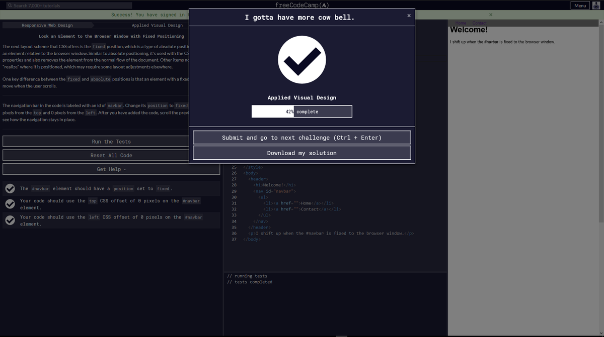 Ivan52966138's tweet photo. Day 97/100 #100DaysOfCode #javascript #coding #CodeNewbie #freeCodeCamp Today I continued with some lessons about CSS and it's fun also here are some pictures I will continue tomorrow that's all...  already on day 97 ...? https://t.co/WVqVsKUv6y