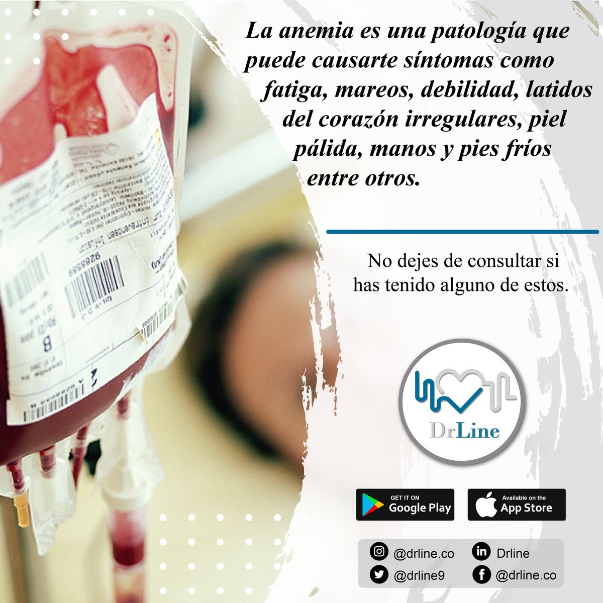 La Anemia es silenciosa y de cuidado🩸
Consulta con los mejores especialistas 24/7 disponibles para ti y tu familia.

Regístrate y vive la experiencia DrLine📲

#Telemedicina #docColombia #Drline #Medicina #Medicos #quedateencasa  #especialistas #salud #healthylifestyle