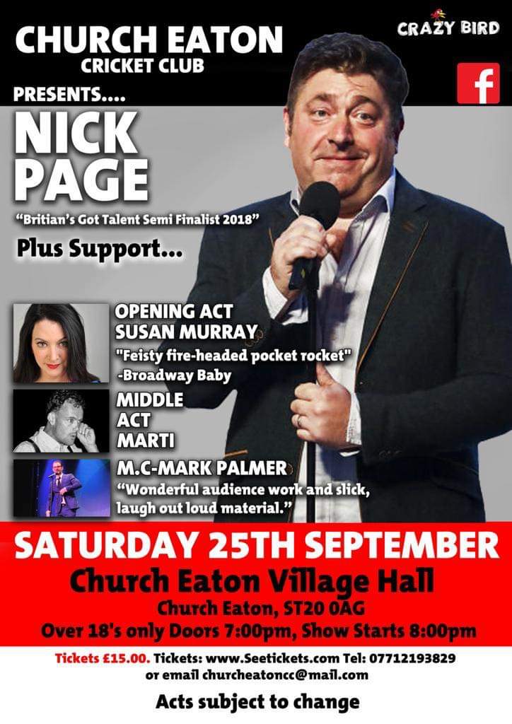 churcheaton_cc's tweet image. Church Eaton Cricket Club’s Comedy Night is back. 

This was sold out last time and this years acts promise to be even more popular!

On sale now👇

seetickets.com/event/lol-come…