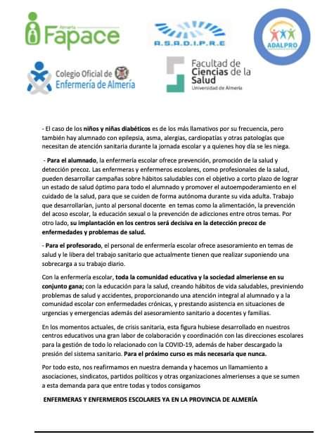 asadipre's tweet photo. Hoy se ha presentado la plataforma "Enfermería escolar ya". COMUNICADO CONJUNTO entre la diferentes asociaciones y federaciones que solicitan y piden que los centros educativos tengan un Enfermero Escolar ; FAPACE; ASADIPRE; ADALPRO; y la Facultad de Ciencias de la Salud. https://t.co/KQAPUfAhUu