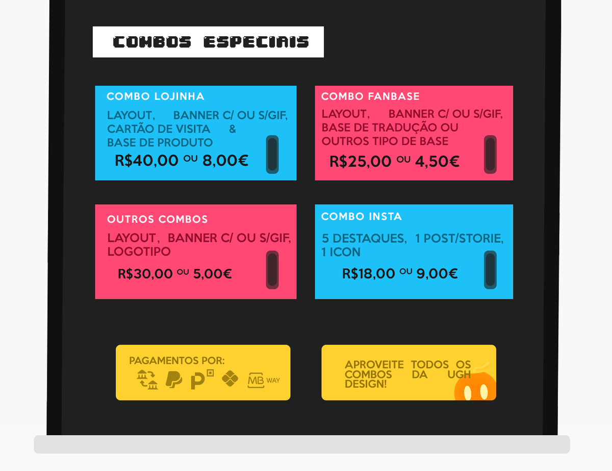 ☰ 𝐁𝐄𝐌 𝐕𝐈𝐍𝐃𝐎 𝐀 𝐔𝐆𝐇 𝐃𝐄𝐒𝐈𝐆𝐍 
⇥🗓️Cronograma: bityli.com/RPcCa
⇥📁Portfólio, Termos e outros: linktr.ee/ughdesign
⇥ ⌚️Atendimento de 2º a Sábado.

ℹ️Mais informações siga a thread!