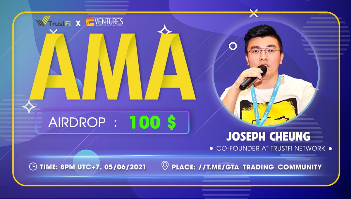 🎶AMA: TrustFi x GTA Ventures🎶
Ask questions for the project at this form:
forms.gle/vbVh2ibrPqqCv9…
🎯 Rules:
✅ Follow GTA @gta_analysis  and TrustFi <a href="/trustfiorg/">TrustFi</a> 
✅ Join the GTA : t.me/gta_trading_co…
✅ Join the TrustFi : t.me/trustfi_fans