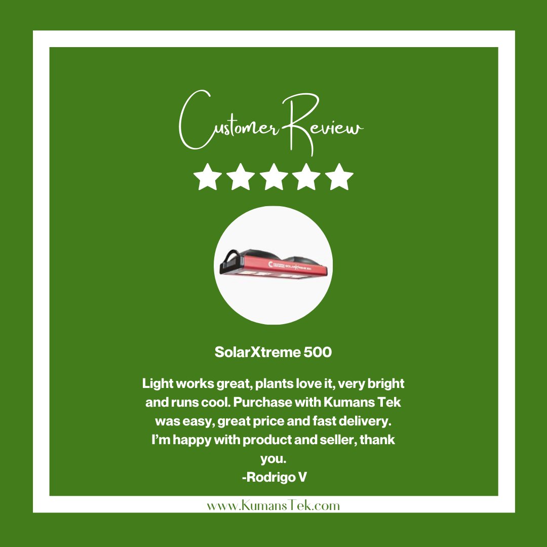 KumansT's tweet photo. ⭐️ ⭐️ ⭐️ ⭐️ ⭐️ 5 star review! We love to hear about our customers' experience. Thank you to this awesome customer. We aim to make this experience as seamless as possible. #CustomerReview #growlights #ledgrowlights #ledgrowlight https://t.co/tUaTCK5hbs https://t.co/bb6fgIgAKu