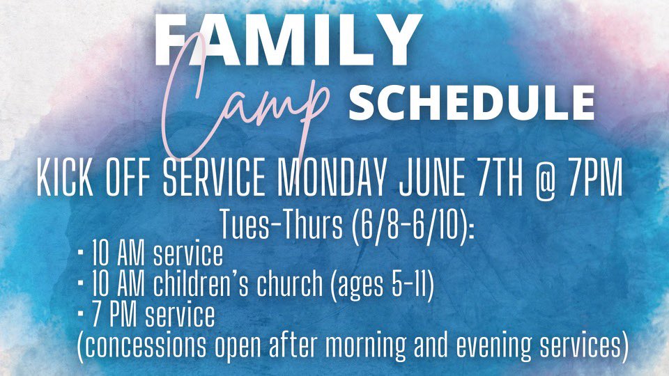 SDDistrictUPCI's tweet photo. Family Camp Next week!!!
@JMarkJordan @VictorMJackson @MBrownsPocket https://t.co/FaRWuFWGYP