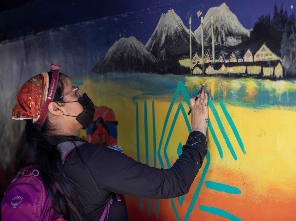 BCDinitiative's tweet photo. The mural now has all of the base coloring and some of the imagery so the final volunteer days will be about building community and filling in the details.
We just updated the calendar and need volunteers to sign up for the final shifts! https://t.co/kbv47TLPzN https://t.co/HZdLkHa1mi