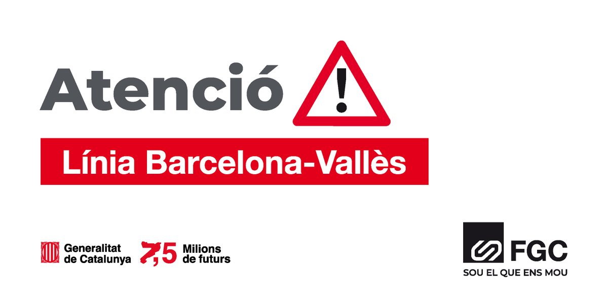 FGC's tweet photo. ⚠Línia Barcelona-Vallès: Servei de trens aturat entre Les Planes i Sarrià, a causa d'una avaria d'instal·lacions. #FGC #ServeiFGC https://t.co/uAwVaUbqkX