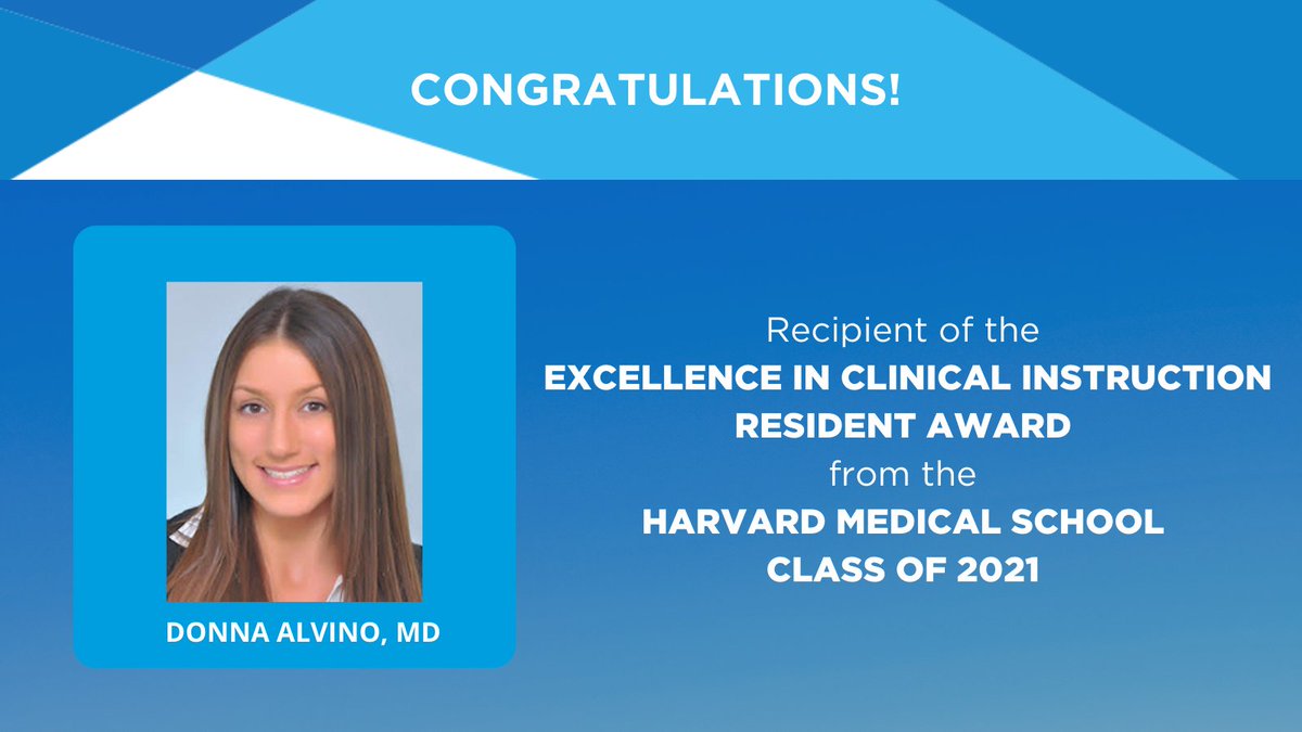 BIDMC Department of Surgery (@bidmcsurgery) on Twitter photo Resident Dr. <a href="/DonnaAlvinoMD/">Donna Alvino, MD</a> received the Excellence in Clinical Instruction Resident Award from the <a href="/harvardmed/">Harvard Medical School</a> class of ’21 for her efforts & teaching in the clinical learning experience of HMS students. Congrats, Dr. Alvino, on this well-deserved recognition! 👏🏼👏🏼👏🏼 Resident Dr. <a href="/DonnaAlvinoMD/">Donna Alvino, MD</a> received the Excellence in Clinical Instruction Resident Award from the <a href="/harvardmed/">Harvard Medical School</a> class of ’21 for her efforts & teaching in the clinical learning experience of HMS students. Congrats, Dr. Alvino, on this well-deserved recognition! 👏🏼👏🏼👏🏼