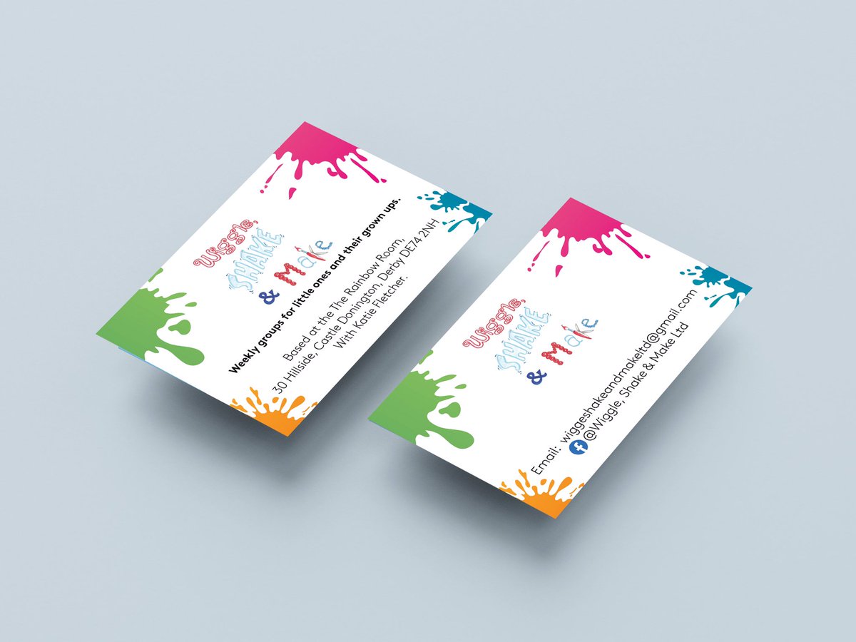 New business cards designed and printed for Wiggle, Shake &amp; Make