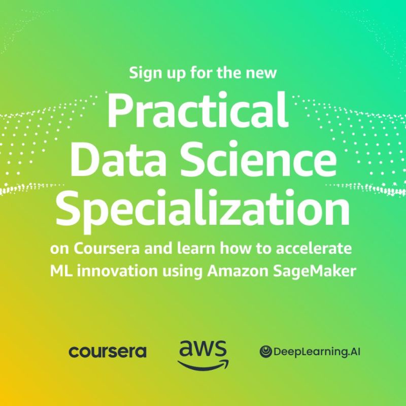 I'm excited to share a project I've been working on over the past months, the new Practical Data Science specialization in collaboration with <a href="/DeepLearningAI_/">DeepLearning.AI</a>  and <a href="/coursera/">Coursera</a> ! 🚀 coursera.org/specialization…
#practical #datascience #specialization