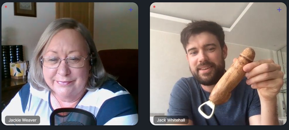 Well it was certainly an "interesting" chat with <a href="/jackwhitehall/">Jack Whitehall</a> on my podcast <a href="/JackieWeaverpod/">Jackie Weaver Has The Authority</a>...
