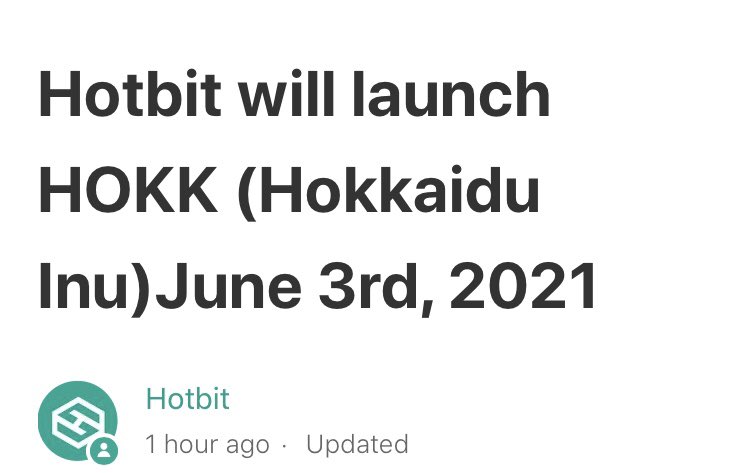 RickyyJohnsonJr's tweet photo. Another listing for @hokkaiduinu tomorrow on @Hotbit_news $hokk $feg $shib $xrp $doge https://t.co/XGdsfff7nX