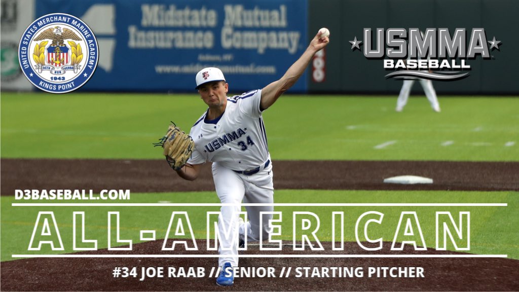 HUGE BASEBALL NEWS: Congratulations to <a href="/USMMA_Baseball/">USMMA Baseball</a> senior Joe Raab on being named a <a href="/d3baseball/">D3baseball</a> All-American!! #d3baseball #ActaNonVerba #ExcellenceInAthletics