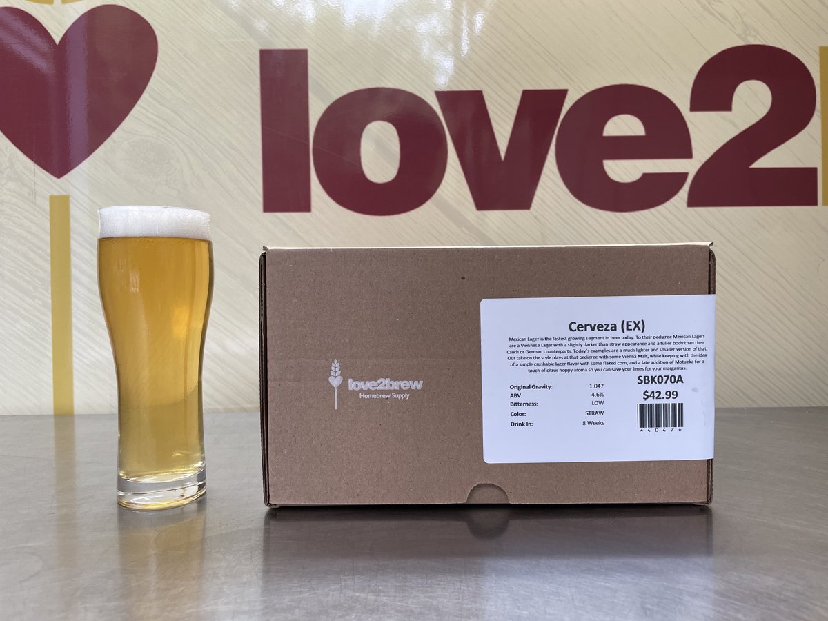 love2brew's tweet photo. For those of you that lager, Cerveza Mexican lager.  Your summer crusher hopped with lime flavored Motueka.  In the coming weeks a plush new something. https://t.co/aDjOoulWfe