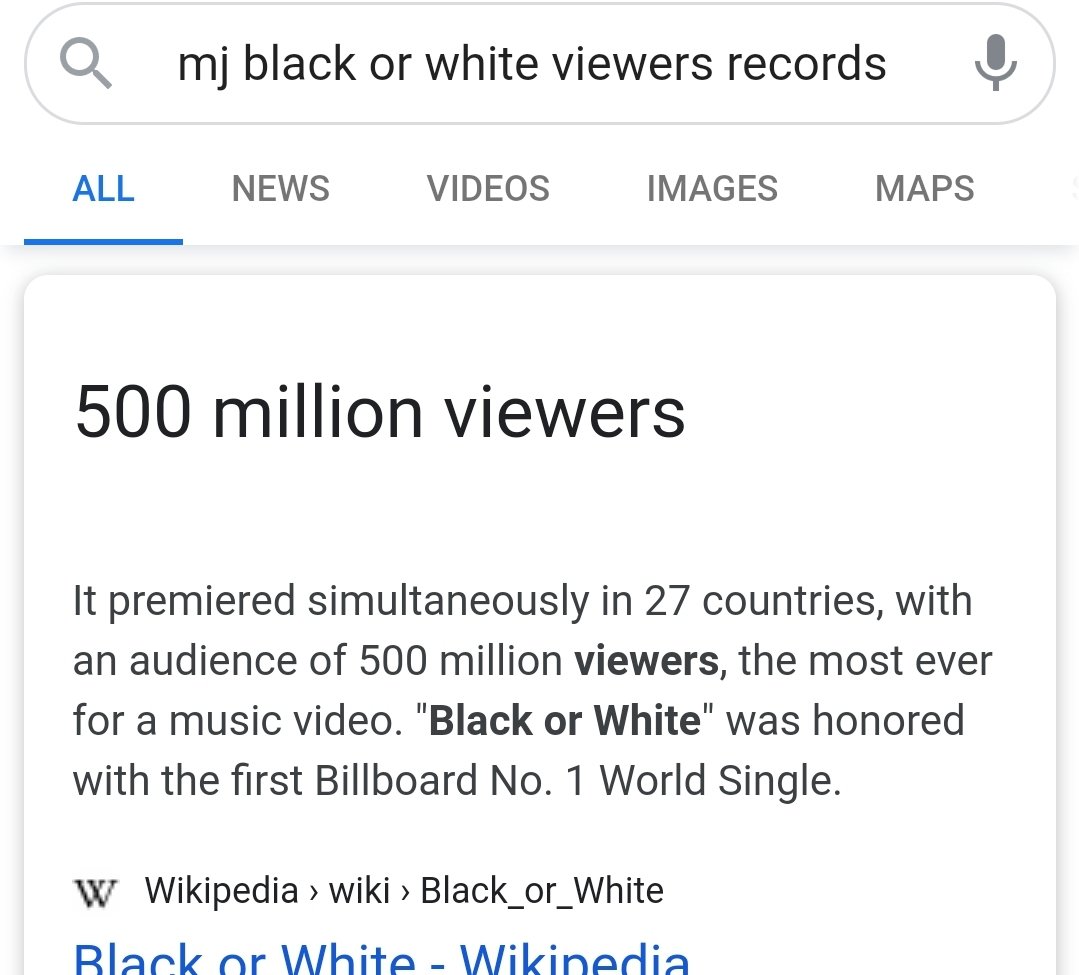 BtsPyt's tweet photo. Interesting how Michael Jackson owns all these views records. 
Most watched MV premier. 
Most watched grammy award. 
Most watched Superbowl halftime show 
Most watched interview.
Imagine if there was an internet and social media in the 90s. https://t.co/JXusoBnE96