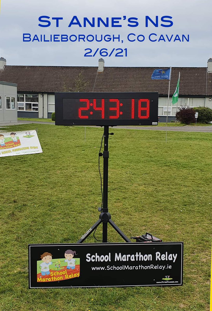 fitteryounger's tweet photo. Well done to everyone in St Anne's NS, Bailieborough who ran the #SchoolMarathonRelay fundraising event today. Great running by everyone!! #fundraising #simplefundraiser #getkidsrunning #fitkids #ActiveSchool #bubbles #pods #elbowbump @ActiveFlag

https://t.co/QdDN1s23WU https://t.co/PGmemX097U