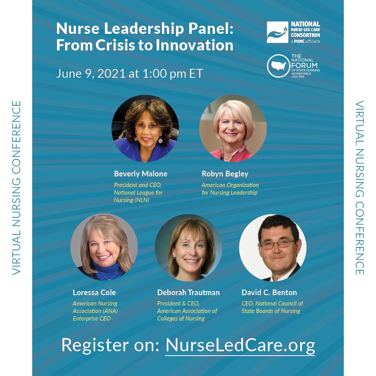 PANursingNWC's tweet photo. 📣ONE WEEK TO GO📣

Don't miss the Nurse Leadership Panel as part of the @NurseLedCare virtual conference "Nurses Reshaping the Workforce: From Crisis to Innovation." 

View the full schedule and register here https://t.co/UVAr8SGQIl

#NursesWork2021 https://t.co/ojxvnuFwz1