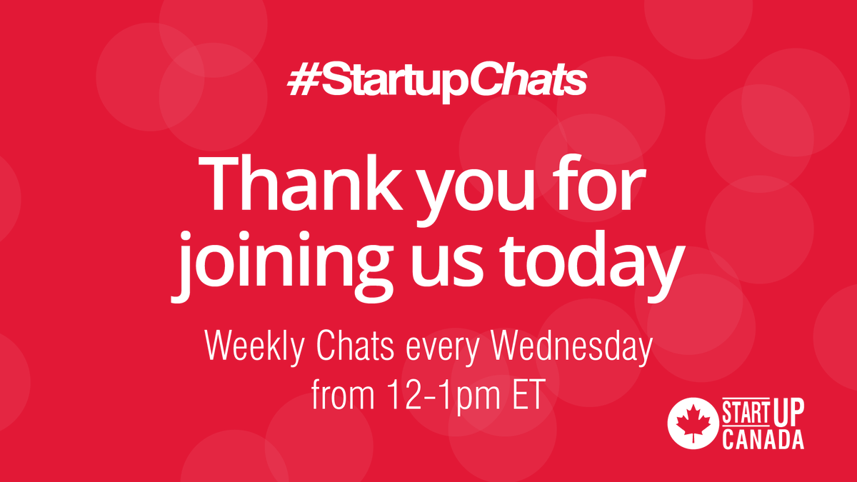 Thank you to all of you, <a href="/MastercardCA/">Mastercard Canada</a> and our experts <a href="/andiknapp92/">Andrea Knapp</a>, <a href="/Toni_Marlow_Co/">Toni Marlow Clothing -</a> and <a href="/realColinMac/">Colin McGuire</a> for joining today’s #StartupChats all about Selling Online #StartupChats