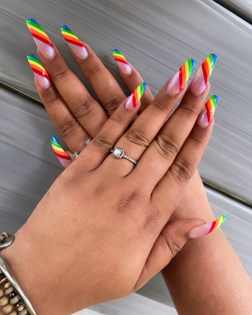 pride nails ALL MONTH LONG 🌈😍 #pride  #loveislove  #pridenails #lesbiansoftwitter