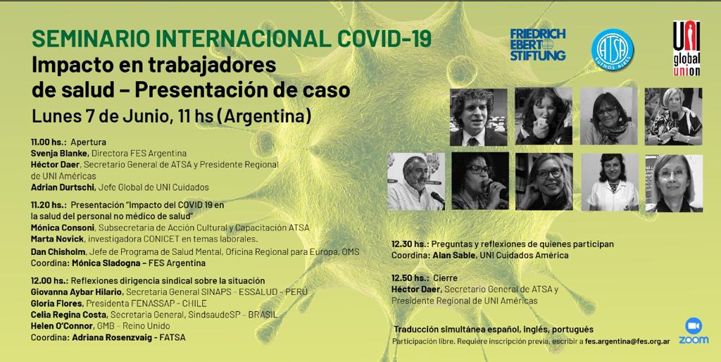 👉🏽SEMINARIO INTERNACIONAL #COVID19
Impacto en lxs trabjadorxs de la salud.
🗓️ 7 de junio
⏰ 11 hrs Argentina 

Convocan <a href="/uniglobalunion/">UNI Global Union</a> @argentina_fes y <a href="/uniglobalunion/">UNI Global Union</a> <a href="/uniamericas/">UNI Américas</a>