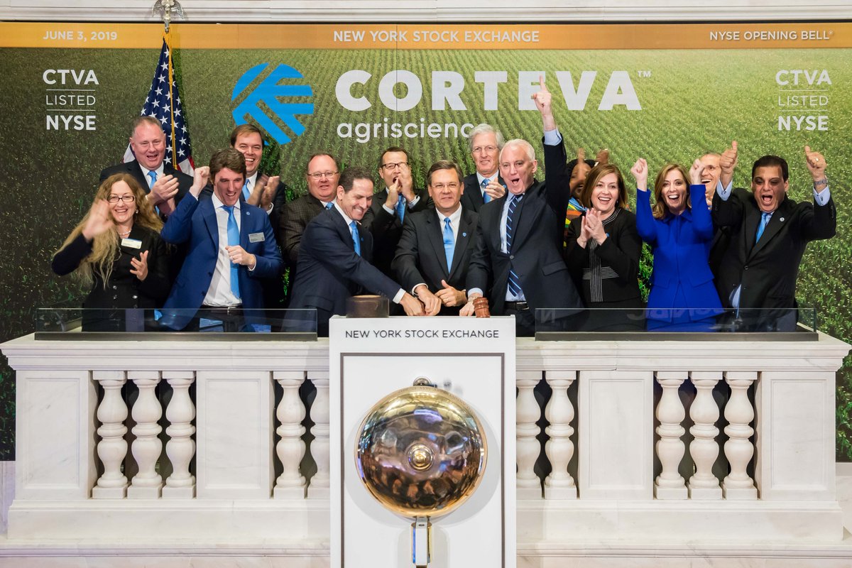 cfuerer's tweet photo. Happy 2nd anniversary @corteva I keenly remember our entry on the global stage @NYSE 2 years ago.  Since then, we have continued to advance our purpose "to enrich the lives of those who produce and those who consume, ensuring progress for generations to come." #keepgrowing https://t.co/wxS2OtYslG