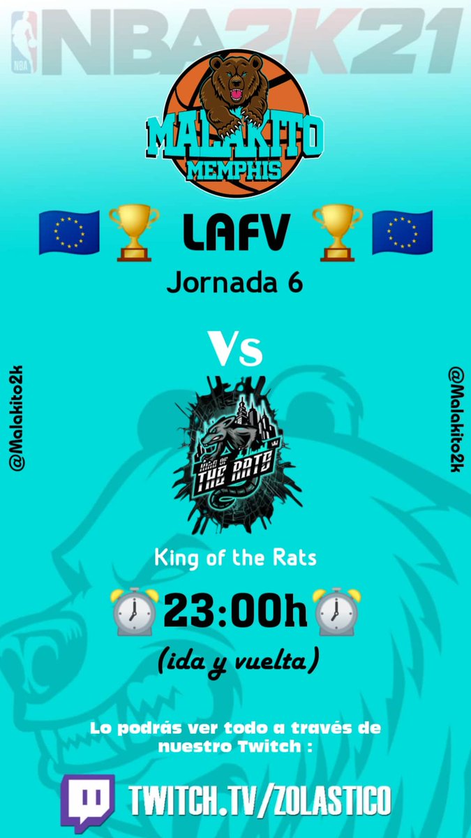 🚨MATCH DAY🚨

🏀 Hoy nos despedimos de la fase regular vs <a href="/KingOTR3/">KingOTR</a>
🏅 Partido muy importante para determinar la clasificación. Si los ganamos, acabaremos segundos.

Os esperamos a todos a partir de las 23:09 en nuestro canal de siempre😬

📺 Twitch.tv/zolastico