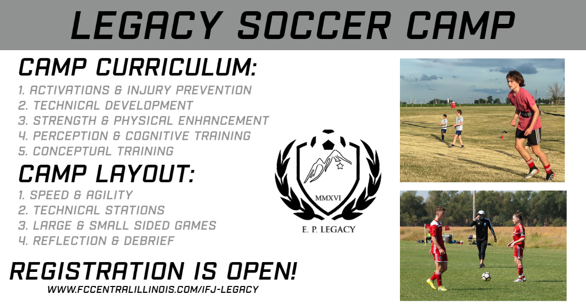 We are 20 days away from our second annual Legacy Soccer Camp! You do not want to miss out on this opportunity to improve your soccer skills! We hope to see you there! 

Register today ➡️ fccentralillinois.com/ifj-legacy