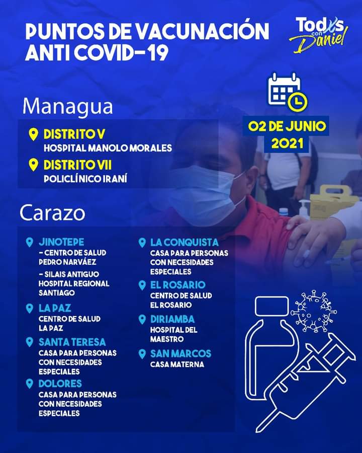 ❗ #TodosConDaniel | Estos son los sitios en los que se estará aplicando la vacuna contra el SARS-CoV-2; podés asistir si sos mayor de 55 años, y si tenés padecimientos crónicos.