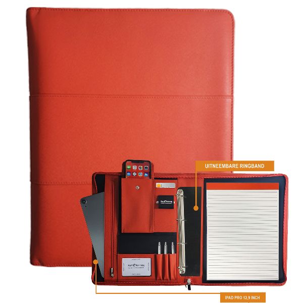 Kleur uw werk oranje ! Schrijfmap A4 in Oranje Leer - mailchi.mp/9009d57e79a1/h…