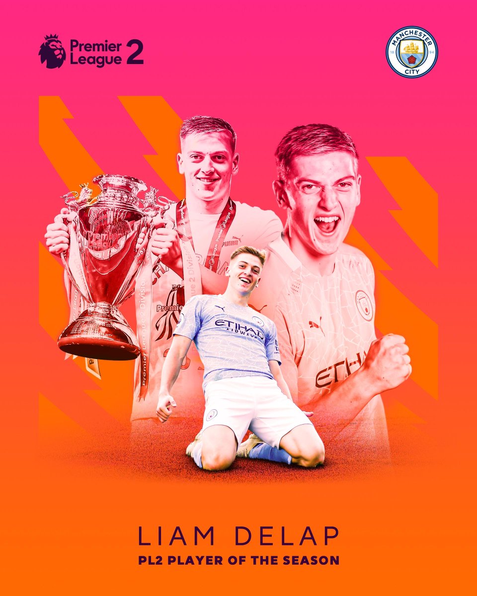 PLYouth's tweet photo. 🙌 Congratulations, @liamdelap 🙌

The @ManCity forward is crowned #PL2 Player of the Season 2020/21! https://t.co/qUo0dBDNqo