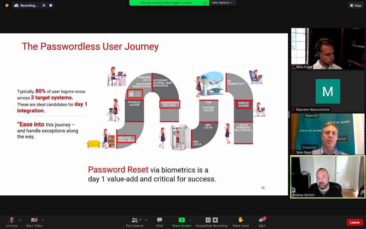 Live from the <a href="/1KosmosBlockID/">1Kosmos</a> "Trends in IDAAS" webinar:

"It is possible to ease into your passwordless journey."-Andrew Ehrlich, SVP of IAM @jefferies