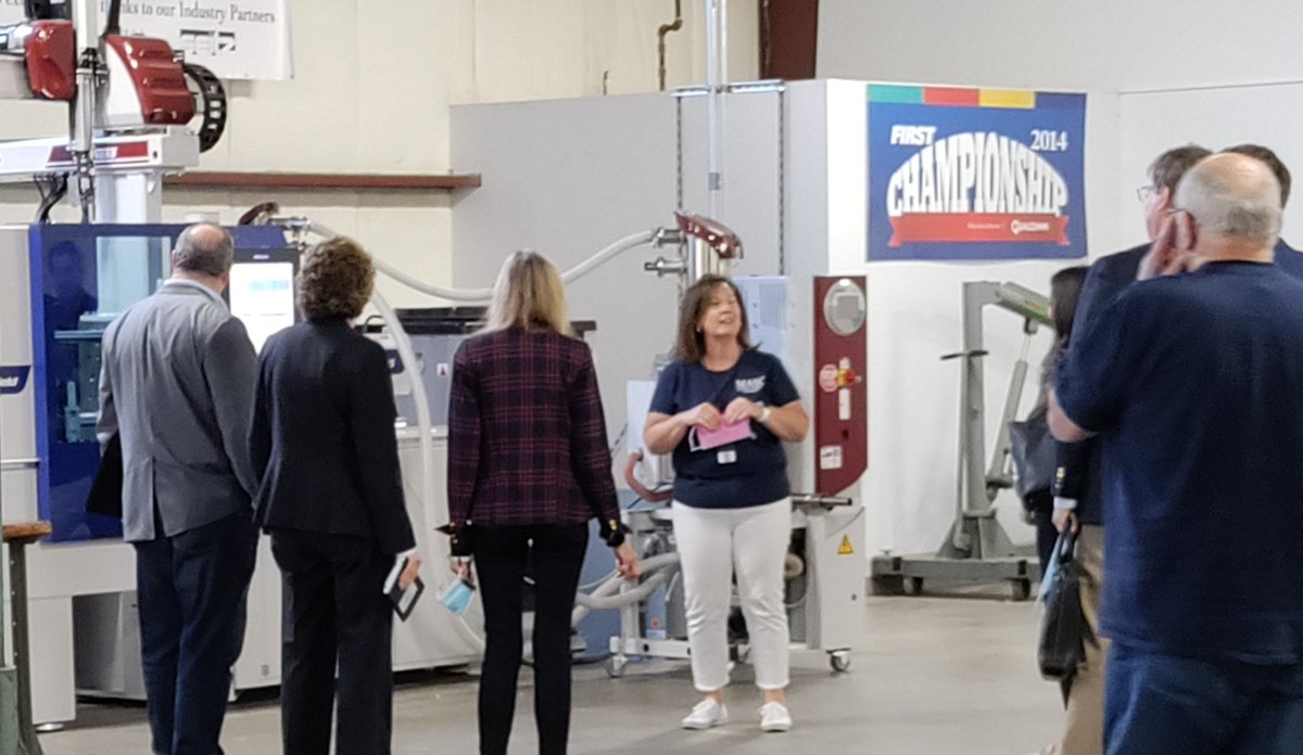 masc_and's tweet photo. Although delayed, we wanted to share some pictures from Friday, May 21 when we had Mayor Neil O'Leary visit our school along with a few associates who took a tour of the facility led by our Executive Director, Cyndi Zoldy. #MASC #manufacturing #educational https://t.co/KIxels9J5f
