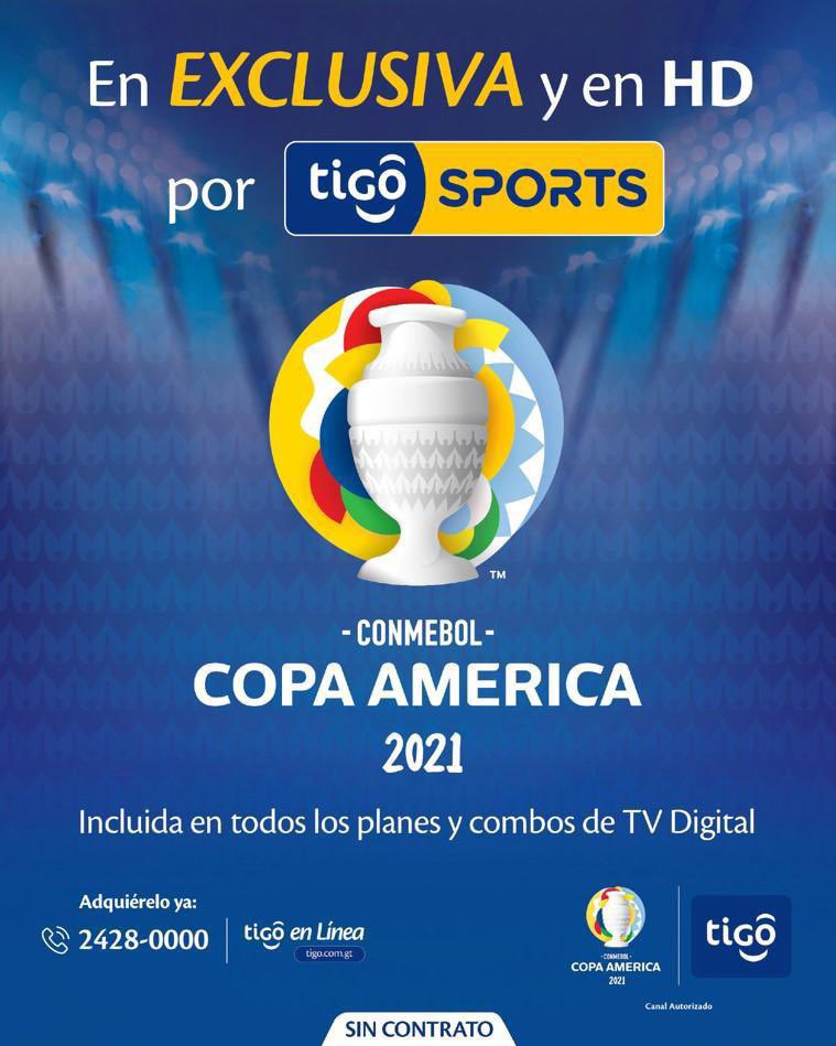 Evalencia19's tweet photo. Se viene La Copa America 2021 y saben por donde la podrán disfrutar? Siiii, solo por @TigoSportsGt en exclusiva y en HD. 😎 https://t.co/KlAwQVKnB6