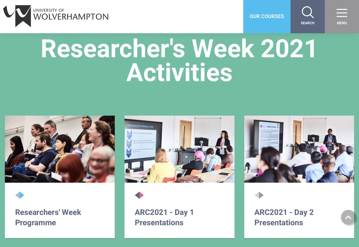 Our annual researchers’ week is coming up starting with #ARC2021 7 and 8 June. Check out our great programme and join us #wlvpgr #wlvecr