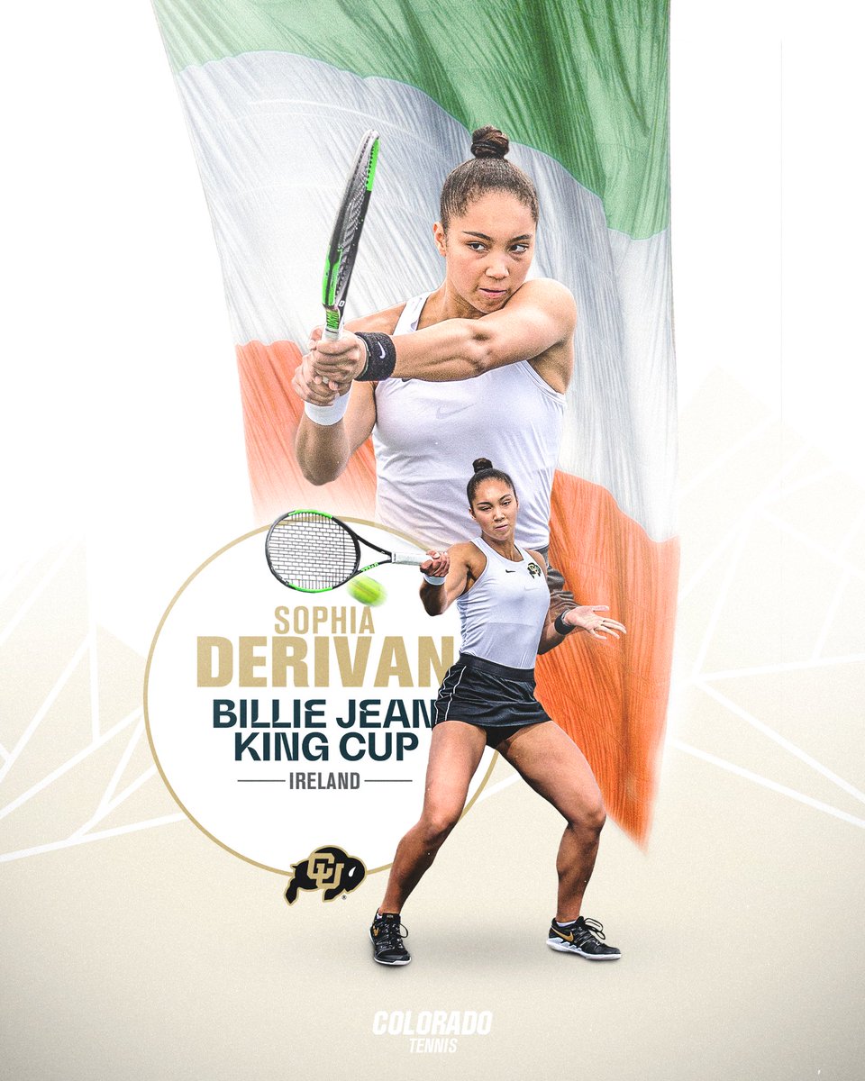 Huge news as Sophia Derivan has been selected by Ireland to compete in the 2021 Billie Jean King Cup! She will compete in Lithuania June 15-19! Congrats Sophia! #GoBuffs