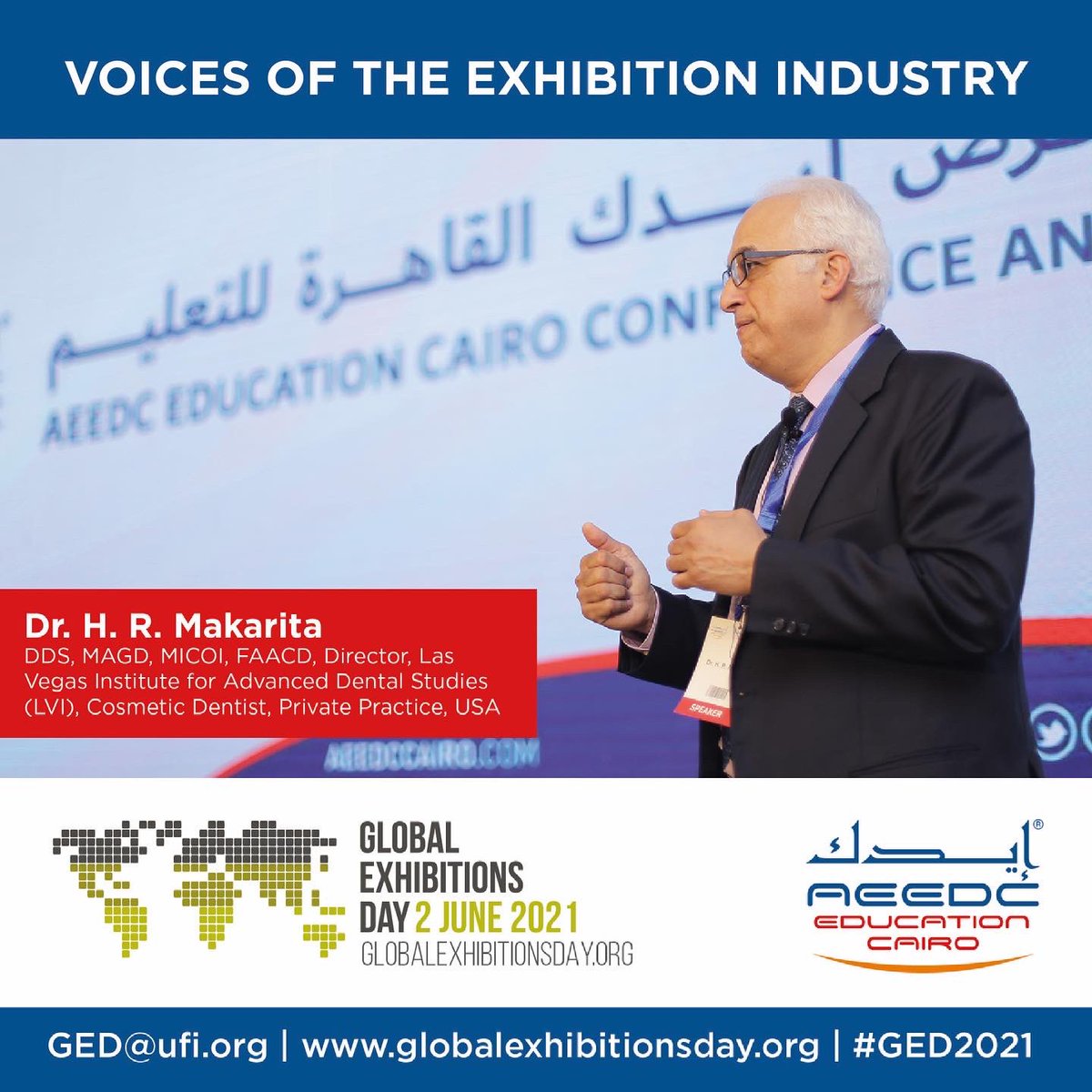 AeedcCairo's tweet photo. Today, AEEDC Education Cairo celebrates Global Exhibitions Day with a clear vision and aim to always drive this indispensable sector forward, and provide a platform for companies to build bridges of collaboration and creat life-long connections.
.
.
.
#ged #ged2021 https://t.co/vRAR08lPCa