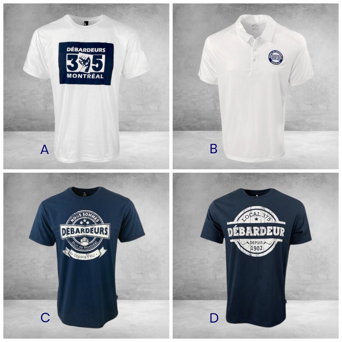 Votre préférence!
A-B-C ou D?
 ⬇️
bit.ly/2TBYR7n
(Autres couleurs disponibles)